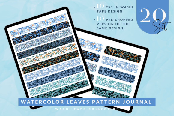 Download Watercolor Leaves Pattern Journal Washi - Premium Resources