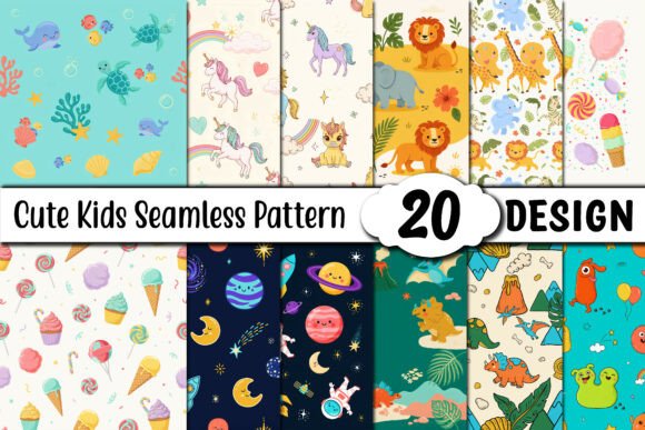 Download Cute Kids Seamless Pattern - Seamless Collection