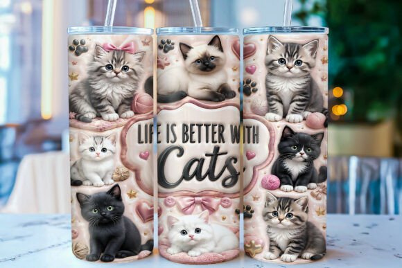 Download Life is Better with Cats 20oz Tumbler - Premium Resources
