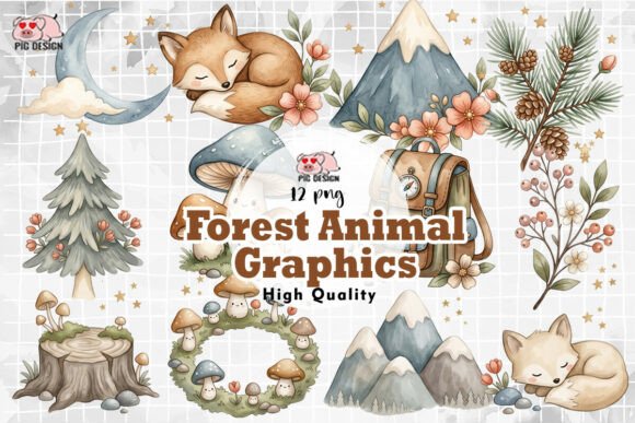 Download Watercolor Forest Animal Graphics PNG - Animal graphic Collection
