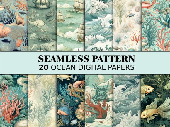 Download Seamless Sea Pattern Ocean Scrapbook - Seamless Collection