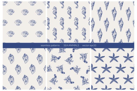 Download Sea Animals Seamless Patterns - Seamless Collection