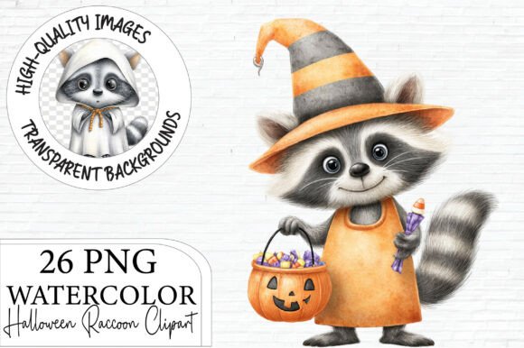 Download Halloween Raccoon Clipart Bundle PNG - Raccoon clipart Collection