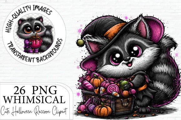 Download Cute Halloween Raccoon Clipart Bundle - Raccoon clipart Collection